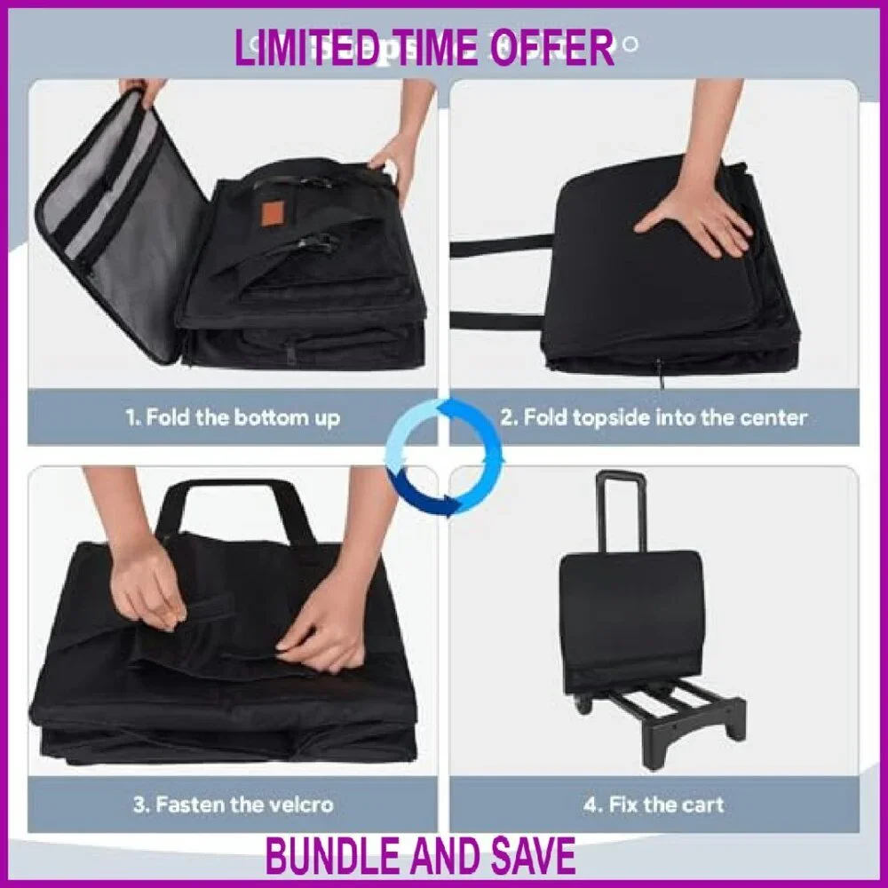 Rolling Teacher Tote Bag with Wheels, Padded Laptop Compartment, Insulated Lunch